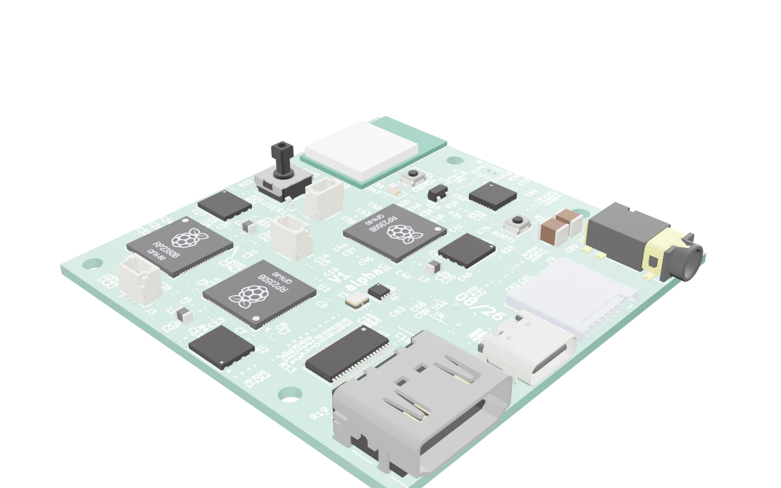 The papyDeck board, 60 by 60 millimetres